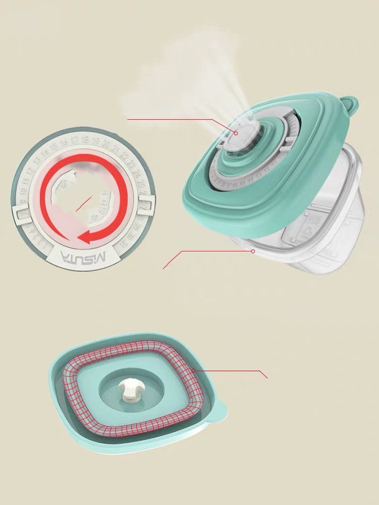 Matlådor för barn med grönt lock , ventil och datum visare