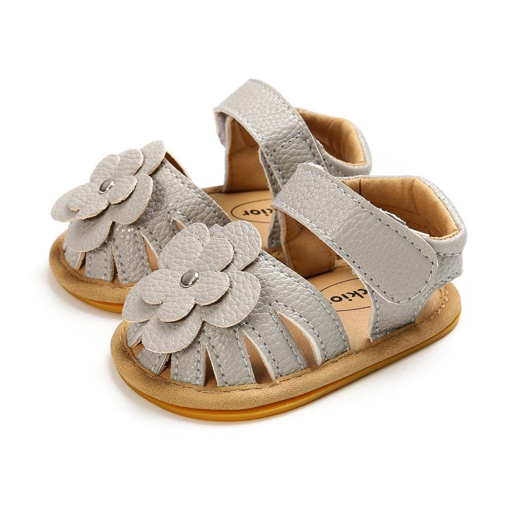gråa Sandaler med blomma